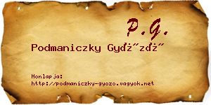 Podmaniczky Győző névjegykártya